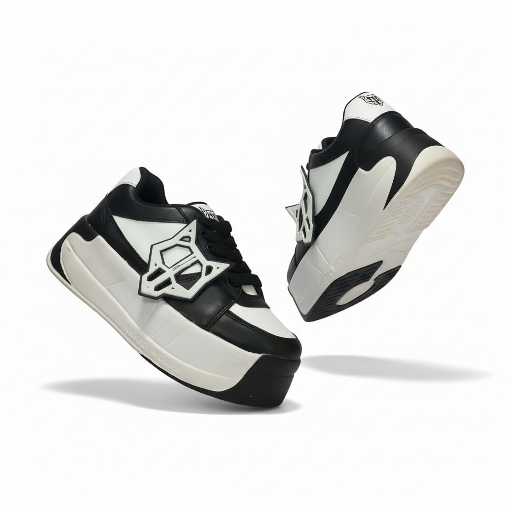 کفش اسپرت زنانه برند ولف جنس رویه چرم صنعتی زیره پیو لژدارفقط سایز۳۷