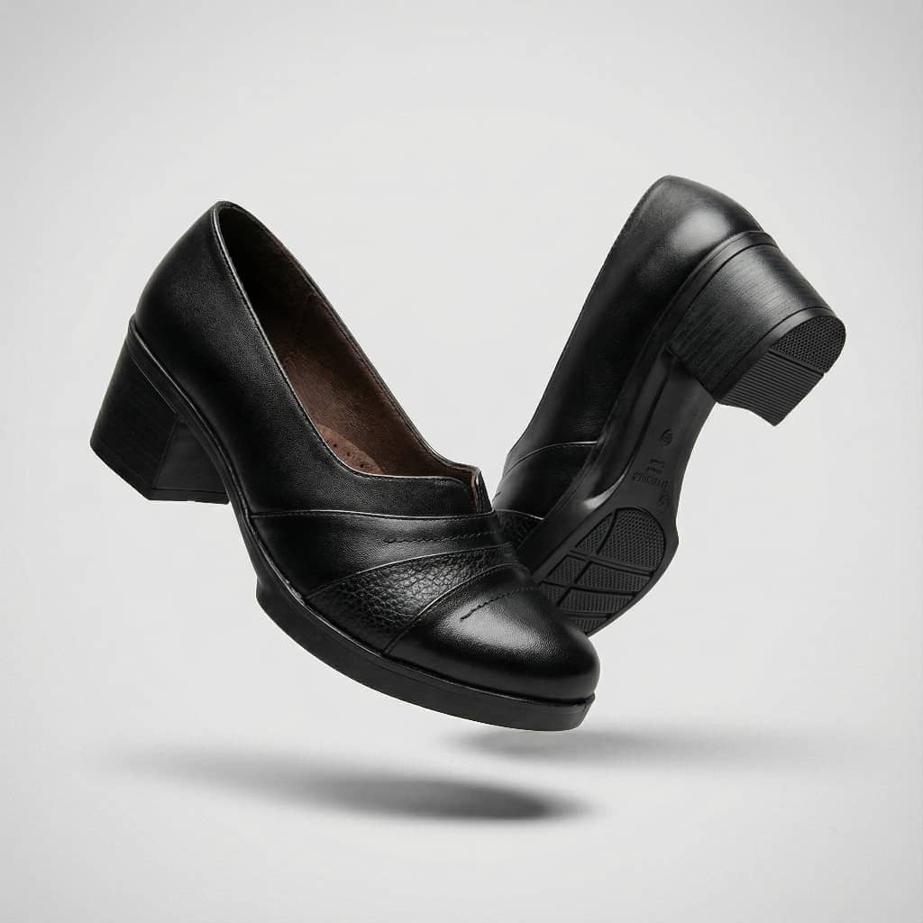 کفش اداری زنانه برند ساده دلبری سایز ۳۷جنس رویه چرم صنعتی زیره پیو پاشنه دار